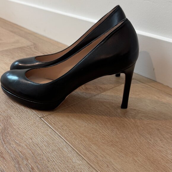 Stuart Weitzman Black Leather Platform Heels – Made in Spain, Size 7 - Picture 5 of 7